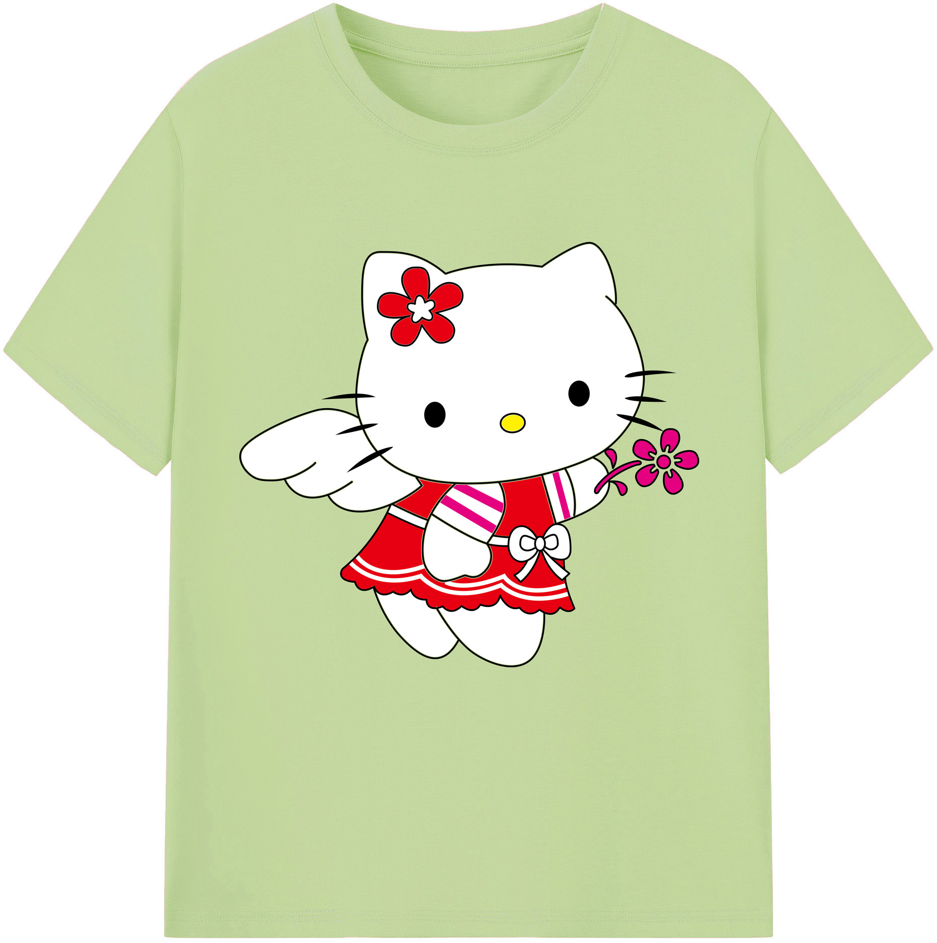 （画像用） Hello Kitty ハローキティ 綿100％半袖Tシャツ（フロントプリント）